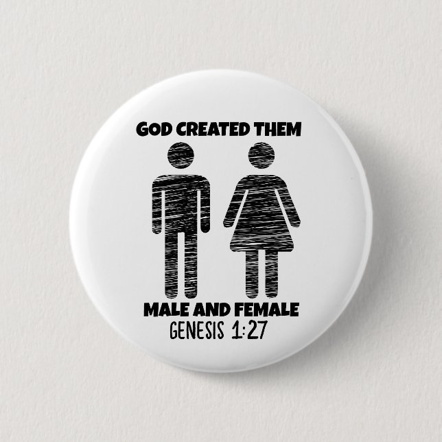MALE AND FEMALE GENESIS CHRISTIAN BUTTONS (Front)