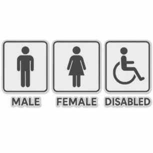 Male and Female Restroom Door Sign