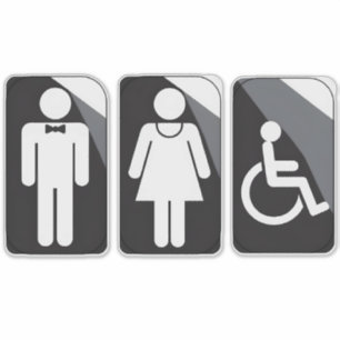 Male and Female Restroom Door Sign