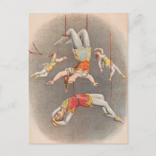 Male And Female Trapeze Performers Postcard (Front)
