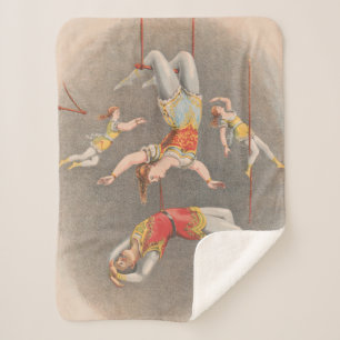 Male And Female Trapeze Performers Sherpa Blanket