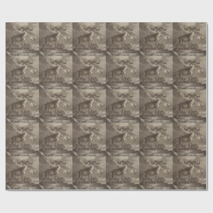Male and young Red deer Wrapping Paper