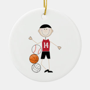 Male Athlete Ceramic Ornament