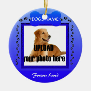 Male Blue Dog Memorial Ceramic Tree Decoration