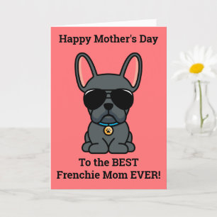 Male Blue French Bulldog Mother's Day Card