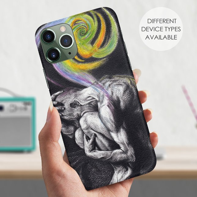 Male body Colourful soul Dark Surreal drawing art Case-Mate iPhone Case (Creator Uploaded)