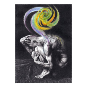 Male body Colourful soul Dark Surreal drawing art Photo Print