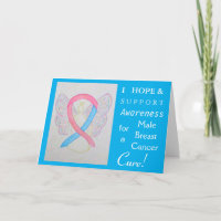 Male Breast Cancer Awareness Ribbon Greeting Card