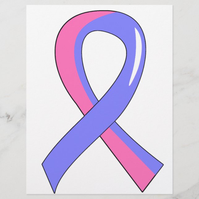 Male Breast Cancer Blue Pink Ribbon 3 Flyer (Front)