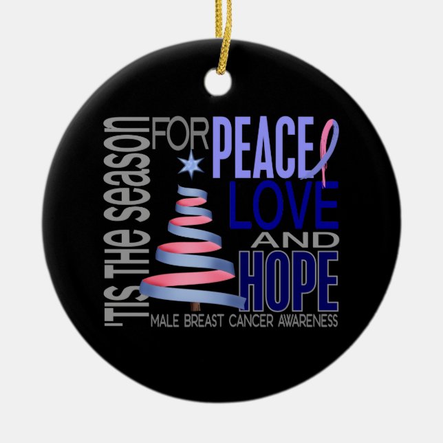Male Breast Cancer Christmas 1 Ornaments (Front)