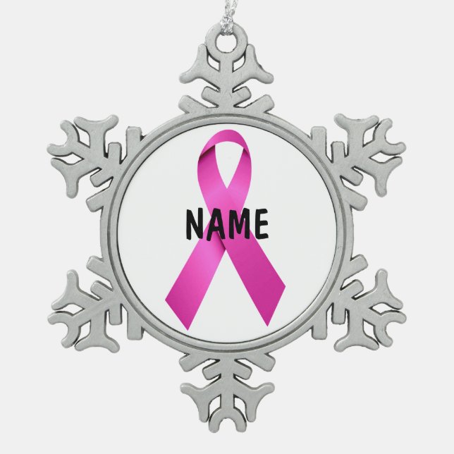 Male Breast Cancer Memorial Ornament (Front)