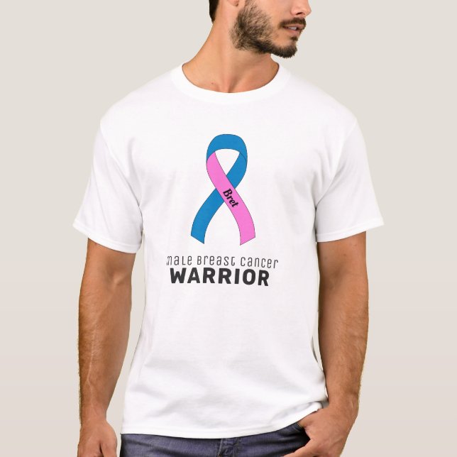 Male Breast Cancer Ribbon White Men's T-Shirt (Front)