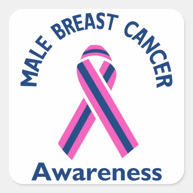 Male Breast Cancer Square Sticker (Front)