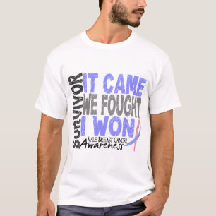 Male Breast Cancer Survivor It Came We Fought T-Shirt