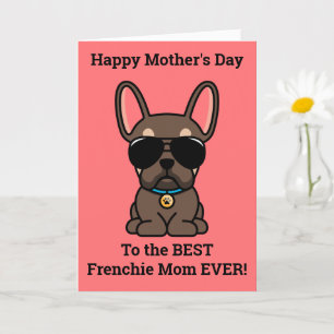 Male Brown Tan French Bulldog Mother's Day Card
