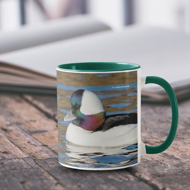Male Bufflehead Duck in the Afternoon Sun Mug (Handsome Male Bufflehead Duck at the Pond 11 oz Coffee Mug Cover Photo.)