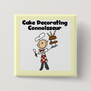 Male Cake Decorating Connoisseur 15 Cm Square Badge