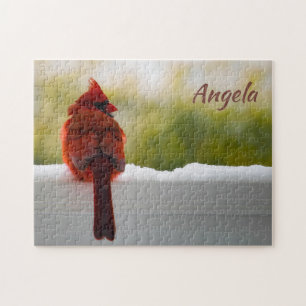 Male Cardinal 14x11 challenging Jigsaw Puzzle