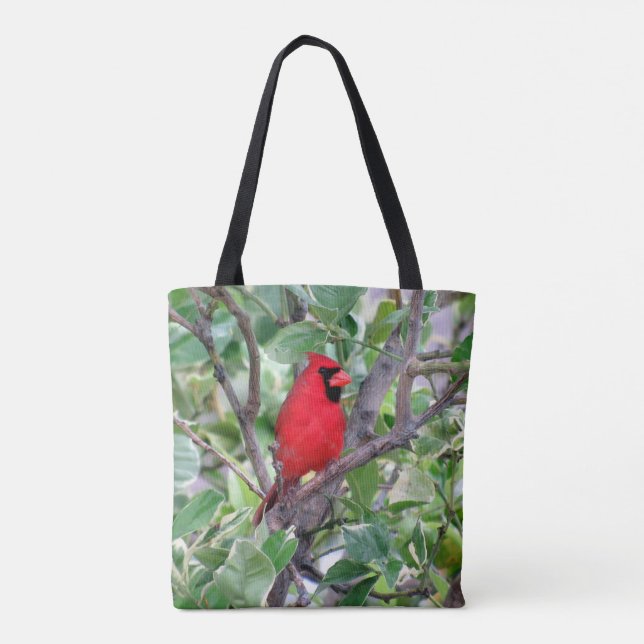 Male Cardinal  - Backyard Bird Tote Bag (Back)