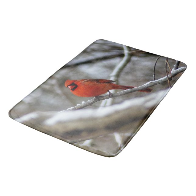 Male Cardinal Bath Mat (Angled)