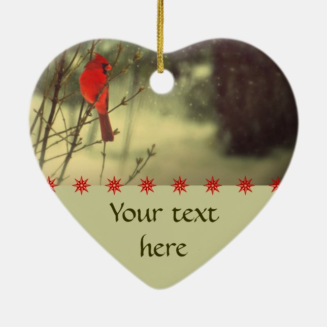 Male Cardinal Ceramic Tree Decoration (Back)