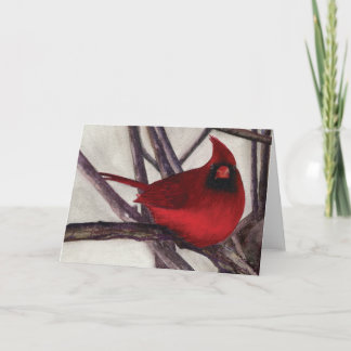 Male Cardinal in Snow Greeting Card