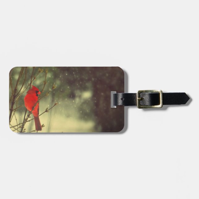 Male Cardinal Luggage Tag (Front Horizontal)