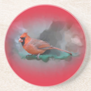 Male Cardinal Songbird Coaster