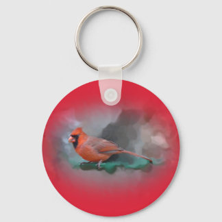 Male Cardinal Songbird Key Ring