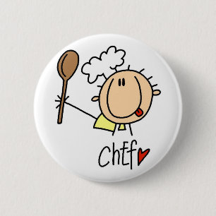 Male Chef 6 Cm Round Badge