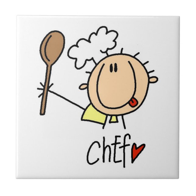 Male Chef Ceramic Tile (Front)