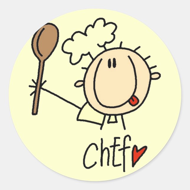 Male Chef Classic Round Sticker (Front)