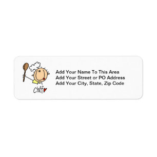 Male Chef Return Address Label