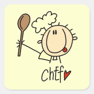 Male Chef Square Sticker