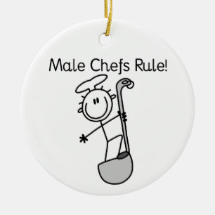 Male Chefs Rule Ceramic Tree Decoration