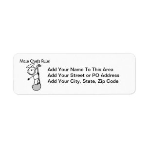 Male Chefs Rule Return Address Label
