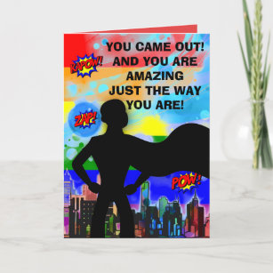 Male Coming Out Superhero Card