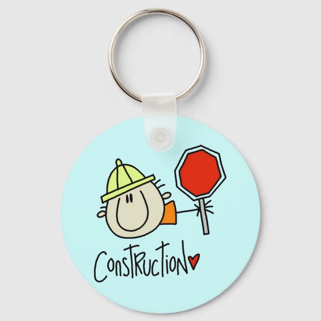 Male Construction Worker Key Ring (Front)