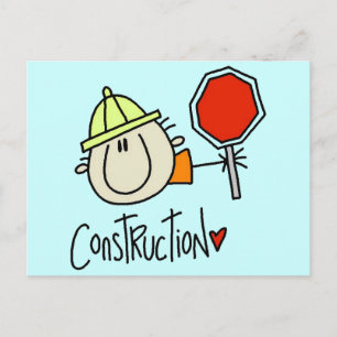 Male Construction Worker Postcard