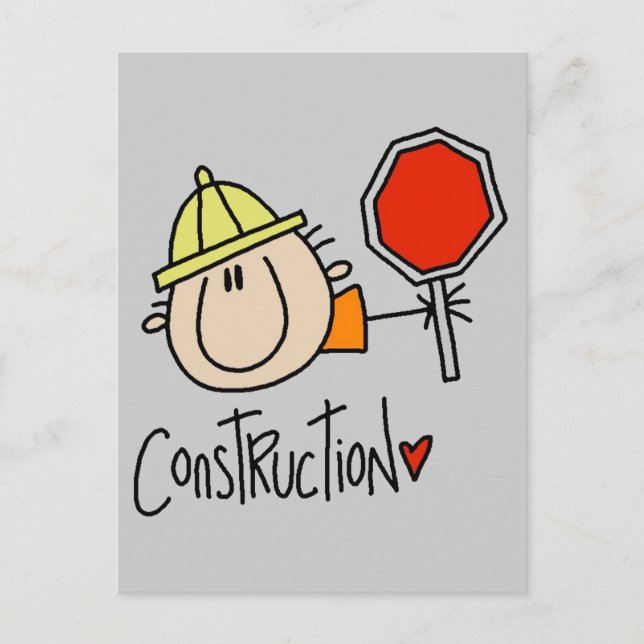 Male Construction Worker Postcard (Front)