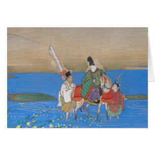Male Courtier on Horseback Crossing River (1839)