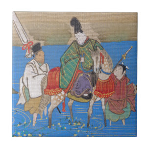 Male Courtier on Horseback Crossing River (1839) Ceramic Tile