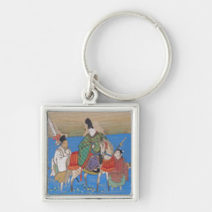 Male Courtier on Horseback Crossing River (1839) Key Ring