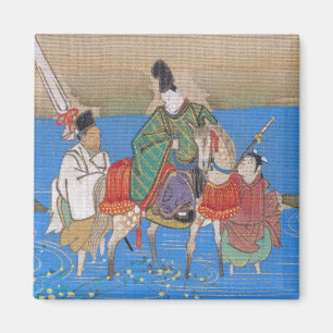 Male Courtier on Horseback Crossing River (1839) Magnet