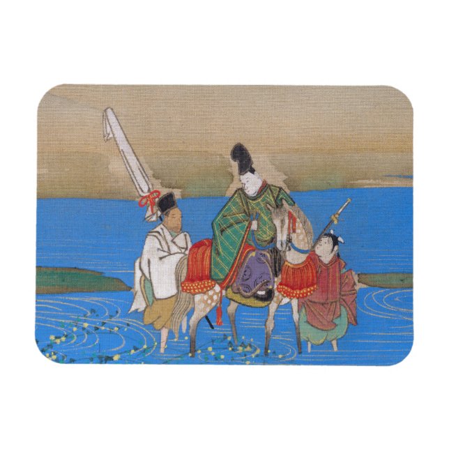 Male Courtier on Horseback Crossing River (1839) Magnet (Horizontal)