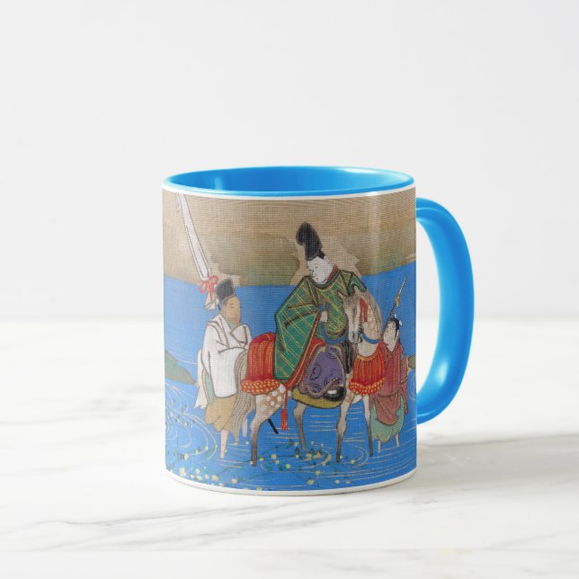Male Courtier on Horseback Crossing River (1839) Mug (Front Right)