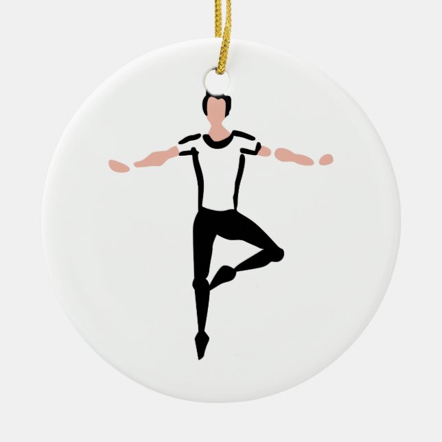 Male Dancer Ceramic Tree Decoration (Front)