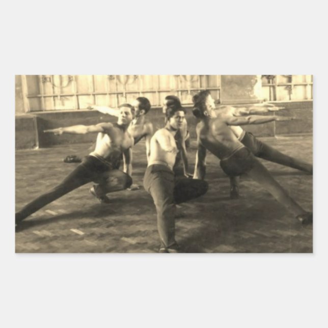 Male Dancers 1930s Rectangular Sticker (Front)