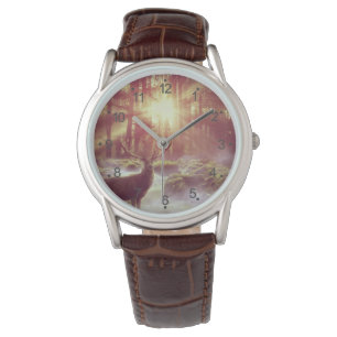 Male Deer in Misty Woods at Sunrise Golden Hour Watch