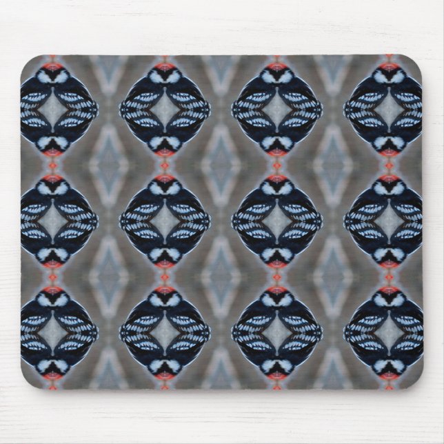 Male Downy Woodpecker Pattern Mouse Pad (Front)